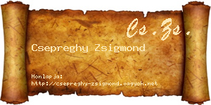 Csepreghy Zsigmond névjegykártya