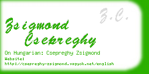 zsigmond csepreghy business card